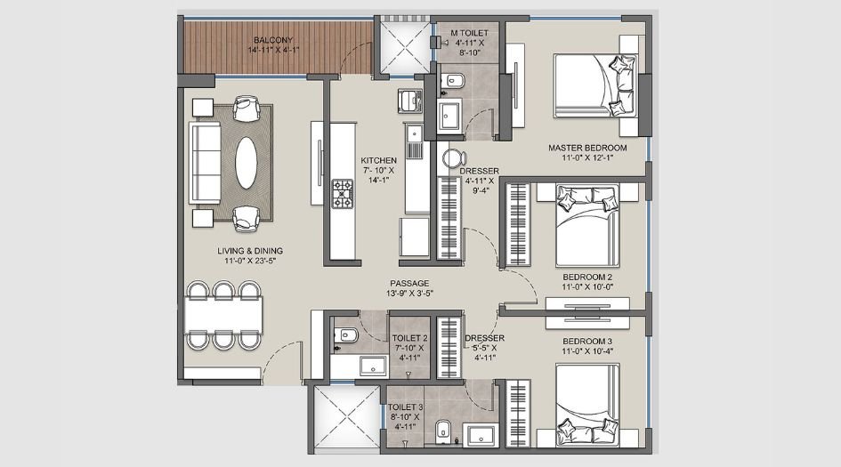 Antariksh-Alpha-Floor-Plan-3 BHK-Type-A